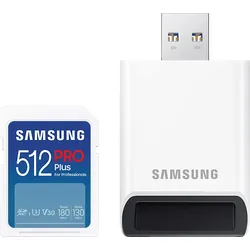 SAMSUNG MB-SD512SB/WW Pro Plus, SDXC Speicherkarte, 512 GB, 180 MB/s
