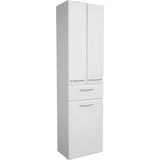 Lomadox - Hochschrank mit Wäschekippe QUEBEC-66 in weiß Hochglanz, b/h/t: ca. 50/185,5/33 cm