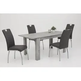 P & B Polsterstuhl Andrea Kunstleder grau 2er Set