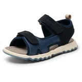 Bisgaard Sandalen Coco Dunkelblau Leder-Textil, Größe:34, Farbauswahl:blau