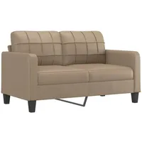 vidaXL 2-Sitzer-Sofa Cappuccino-Braun 140 cm Kunstleder