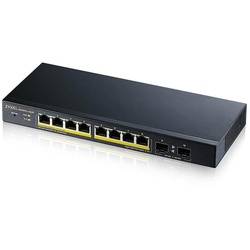 Zyxel Switch 10-Port Gigabit 2-Port SFP, 8-Port PoE+ 77W Smart Managed