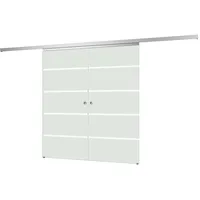 inova Glasschiebetür Blockstreifen 1510 x 2035 mm Komplettset mit Griffmuschel