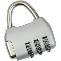 HMF Deko Zahlenschloss Vorhängeschloss, 3-Stellig, Silber