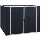 YEZIYIYFOB Gerätehaus Anthrazit 195x198x159 cm Verzinkter Stahl Gartenschrank Gartenhaus Metall Fahrradgarage Gartenschrank Wetterfest GartenhüTte GeräTehaus Metall Outdoor Schrank Viel Platz