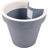 Jelenia Plast Regenrohr-Pflanztopf Blumentopf für Fallrohr Pflanzengefäß Dachrinne Gartendeko, grau