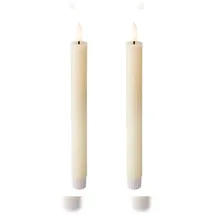 Lumineo LED Kerze 24,5 cm 2 St. Creme/Warmweiß