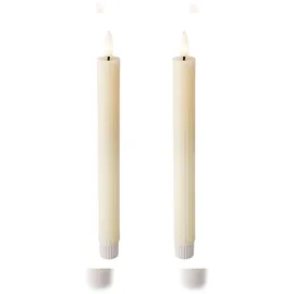 Lumineo LED Kerze 24,5 cm 2 St. Creme/Warmweiß