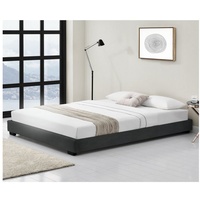 Corium Polsterbett, Masari Modernes Bett 140x200cm mit Lattenrost schwarz Kunstleder schwarz