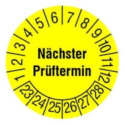 Prüfplaketten Gelb, Nächster Prüftermin, 108 Aufkleber