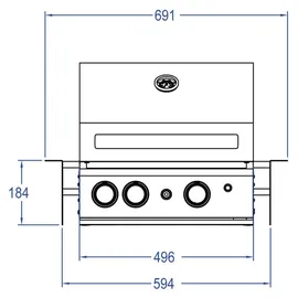 All'Grill Top Line Build-In mit Air System Chef M edelstahl