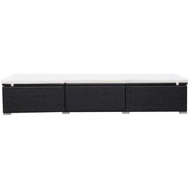 furnicato Sonnenliege 195 x 60 x 31 cm Schwarz