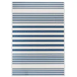 DomDeco Outdoorteppich In- und Outdoor-Teppich "Sawstripes" für Innen und Außen, rechteckig blau|weiß 120 cm x 170 cm