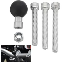 MOMOALA Motorrad Lenkerklemmsockel mit 1 Zoll Kugel M8 Schrauben Satz Set