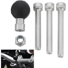 MOMOALA Motorrad Lenkerklemmsockel mit 1 Zoll Kugel M8 Schrauben Satz Set