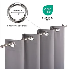 Blumtal Thermo-Vorhang Ösen 132 x 160 cm Grau 2 St.