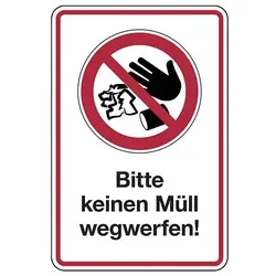 Verbotsschild, Bitte keinen Müll wegwerfen!