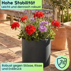 ethick Moderner Blumentopf Rund Ø 38 x 31 cm Anthrazit