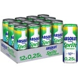 Absolut Vodka Sprite Zero Zitrone-Limette - alkoholhaltiges Mixgetränk ohne Zucker aus Wodka und erfrischendem Zitronen-Limetten-Geschmack in stylischen Einweg Dosen (12 x 250 ml)