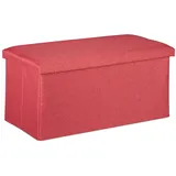 Relaxdays Truhenbank gepolstert Rot 38 x 76,5 x 38,5 cm