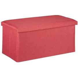 Relaxdays Truhenbank gepolstert Rot 38 x 76,5 x 38,5 cm