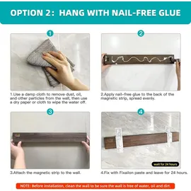 FINDKING 40cm Eschenholz Magnetischer Messerstreifen für