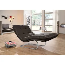 W.Schillig Relaxliege daily dreams Leder 95 x 91 x 170 cm braun mit Kissen