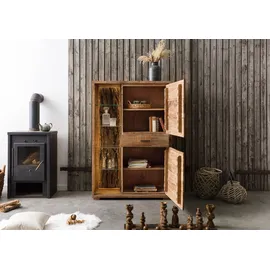 Massivmoebel24 Highboard 100 x 150 x 40 cm Natur lackiert / Transparent