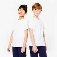 T-Shirt Baumwolle Kinder - weiss, weiß, Gr. 152 - 12 Jahre