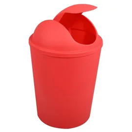 MSV AKO Mülleimer Klappdeckel, Rot, 5,5 l, Red