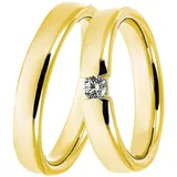 DOOSTI Trauring »Schmuck Geschenk Silber 925 Trauring Ehering Partnerring LIEBE« Made in Germany - wahlweise mit oder ohne Zirkonia, 94684943-58 gelbgoldfarben mit Zirkonia