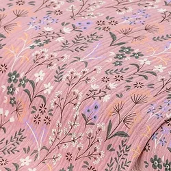 Bio-Musselin/Doppel-Gaze "Wiese", rosa-color