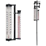 Wetterfrosch 150cm Garten-Wetterstation - Regenmesser, Thermometer, Niederschlagsmesser, Windrichtungsanzeige, Gartendeko