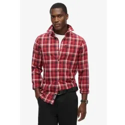 Superdry für Herren. M4010737A Bio-Baumwollhemd aus rot karierter Vintage-Baumwolle (M), Lässig, Langarm, Bio-Baumwolle, Nachhaltig