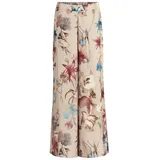 Vera Mont Marlene-Hose mit Blumenprint Beige/Dunkelrot 36