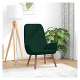 vidaXL Relaxsessel Dunkelgrün Samt 1-St 70 x 75 x 80 cm Grün mit Rollen
