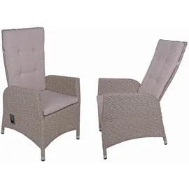 Garden Pleasure Braga Gartenstuhl 68 x 60 x 109 cm weidenbraun/grau 2 St.