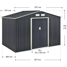 Juskys Metallgerätehaus XXL 2,67 x 3,09 m anthrazit