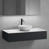 neoro n50 Unterschrank B: 120 cm mit 1 Auszug, Waschtisch Ø 45 cm weiß matt, B: 120.5 BN0106WM+BN0414BM+BN0404C1