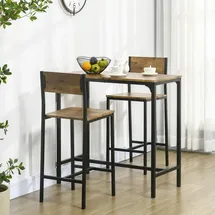 Homcom Bartisch Set 89 x 87 x 45 cm Braun