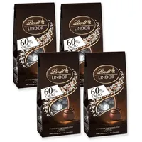 Lindt LINDOR Schokolade 4x Dunkel 60% Cacao je 136 g Zartbitter Edelbitter Schokolade