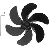 Kaminventilator Mit 6 Flügeln, Zubehör Für Holzöfen Aus Schwarzer Aluminiumlegierung, Universelles Ofenventilator-zubehör Für Holzöfen