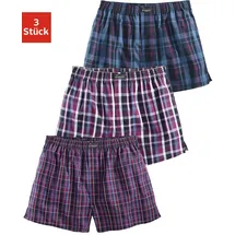 LE JOGGER Webboxer (Packung, 3 St.), aus reiner Baumwol, Gr. 7, bunt, , 425693-7