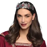 Boland 64570 - Königin Krone, Haarreif mit Schmucksteinen, Prinzessin, Zubehör für Faschingskostüme, Karneval und Mottoparty