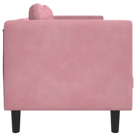 vidaXL Sofa mit Kissen 3-Sitzer Rosa Samt