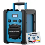 Blaupunkt BSR 30, Baustellenradio, Bluetooth, Robustes Akku-Radio, IP44 Schutz, AUX Wiedergabe, tragbares Baustellen Radio für Werkstatt & Outdoor