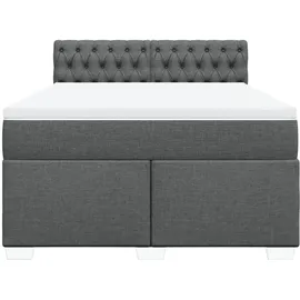 vidaXL Boxspringbett 140 x 200 cm Dunkelgrau