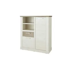 Highboard  Viareggio , weiß , Maße (cm): B: 110 H: 128 T: 41