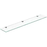 AQUALAVOS Glasablage Bad Glasregal Wand Wandablage Wandregal Badablage Glas Badezimmer 70 cm Badezimmer Regal Glas Klarglas 6 mm ESG Sicherheitsglas Badezimmerablagen