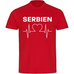 multifanshop Kinder T-Shirt - Serbien - Herzschlag - Druck weiß - Kind